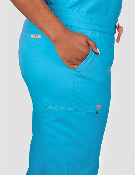 Clover Jogger Women S Caribbean Blue Scrub Pants Create Amor