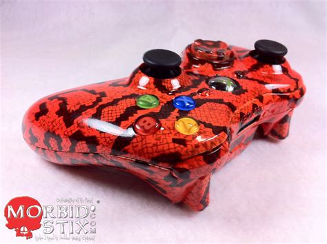 Red Snake Skin Xbox 360 Controller 06 - MorbidStix Gallery since 2007