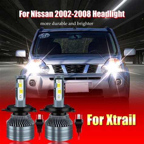 2pc LED For Nissan Xtrail X Trail T30 2002 2008 Head Lamp