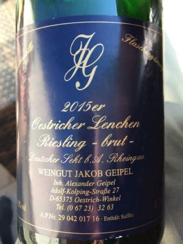 Weingut Jakob Geipel Oestricher Lenchen Riesling Brut Vivino Brasil