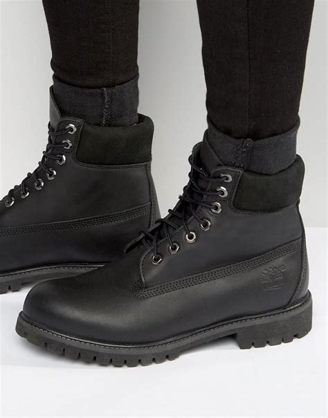 Timberland Leather Slim 6inch Premium Boots in Black for Men - Lyst