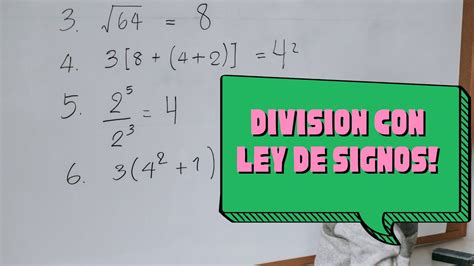 División Con Ley De Signos Ejercicios Youtube