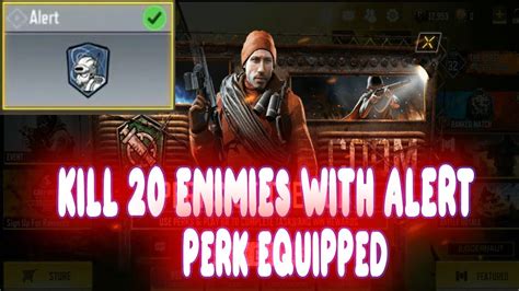 Kill 20 Enemies In Mp Matches With Alert Park Perk Equipped Call Of