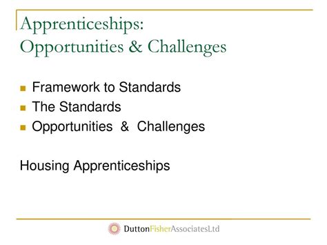 Opportunities And Challenges Housing Apprenticeship Standards Ppt