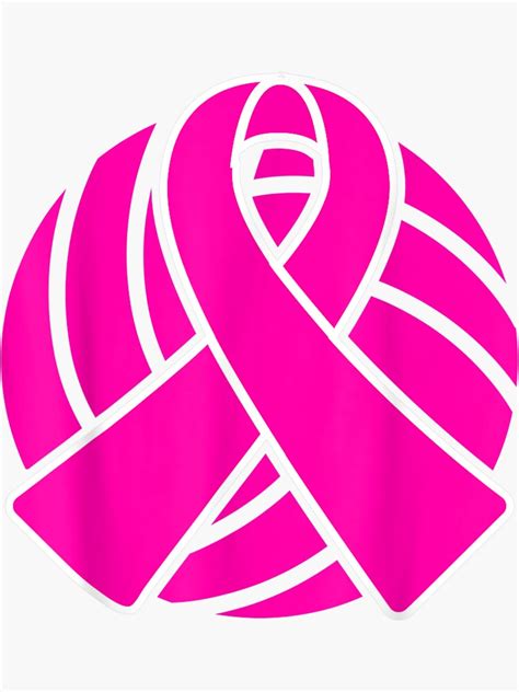 Breast Cancer Volleyball Player Pink Ribbon Awareness Sticker For