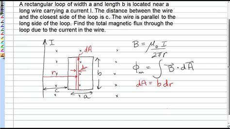 Magnetic Flux Through A Rectangular Loop Near A Long Wire YouTube