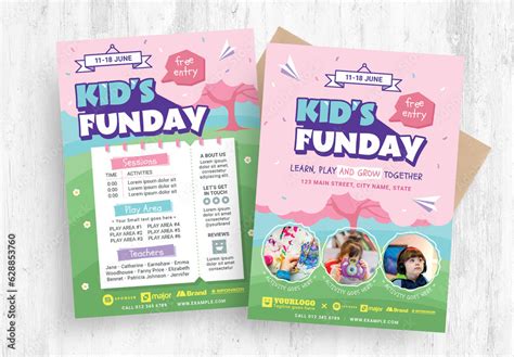 Kids Fun Day Flyer Poster Layout Stock Template Adobe Stock