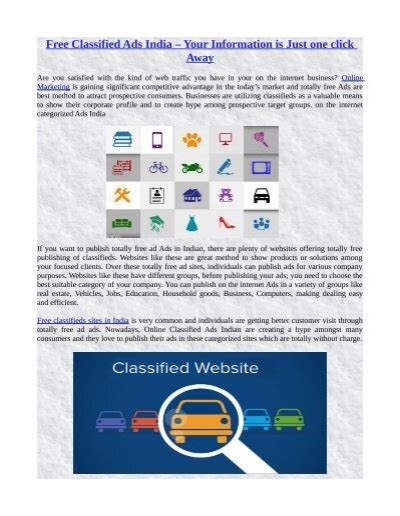 Free Classified Ads India Your Information Is Just One Click Away