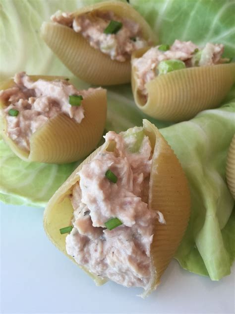 Simple Tuna Salad Stuffed Shells Stuffed Shells Recipe Recipes Jumbo Shell Recipes