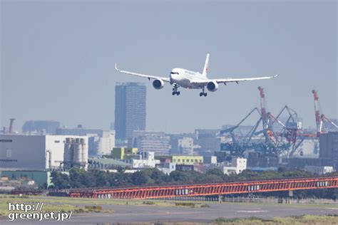 羽田で飛行機～rwy22の誘導灯とa350 Mgt Greenjet 飛行機撮影記