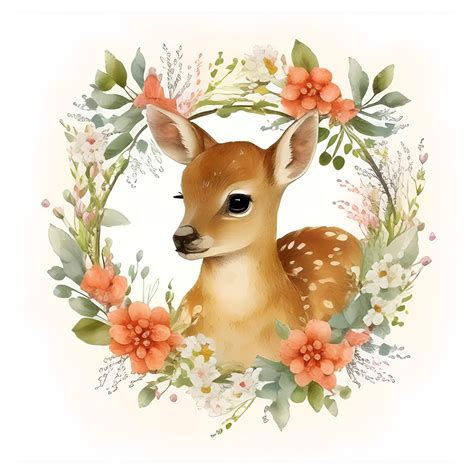 8 Watercolor Cute Fawn Digital Images Fawn Clipart Digital - Etsy