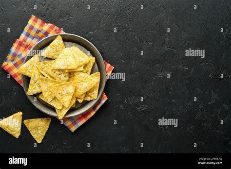 Nachos Traditional Latinamerican Mexican Corn Chips With Guacamole Dip