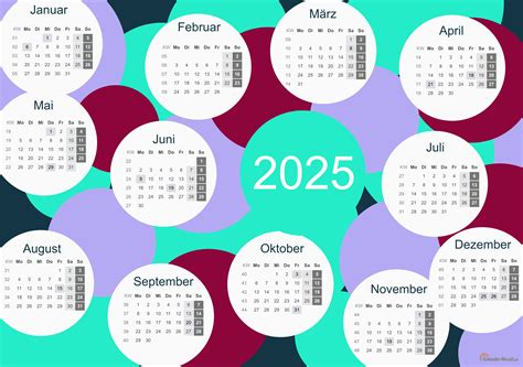 KALENDER 2025 ZUM AUSDRUCKEN - KOSTENLOS