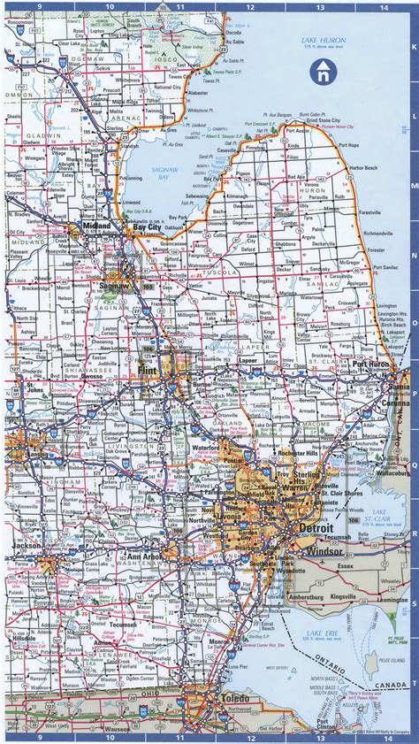 Michigan Southern roads map.Map of South Michigan cities and highways