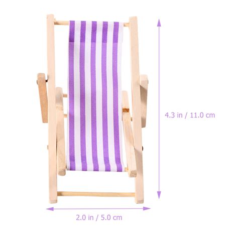 3 Pcs Dollhouse Miniature Beach Chairs Mini Lounge Chair Foldable Table