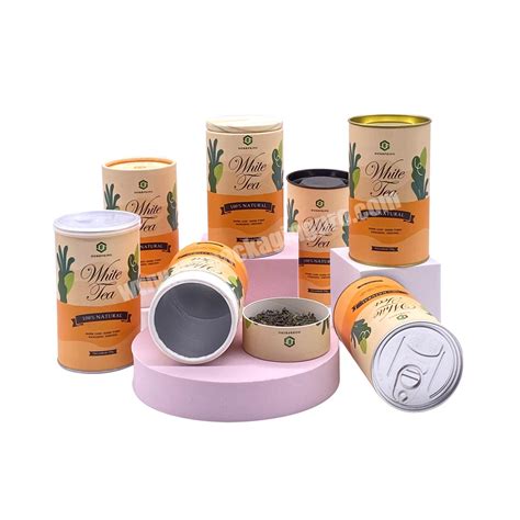 Customized Round Food Jars Paper Tube Organic Powder Packaging With