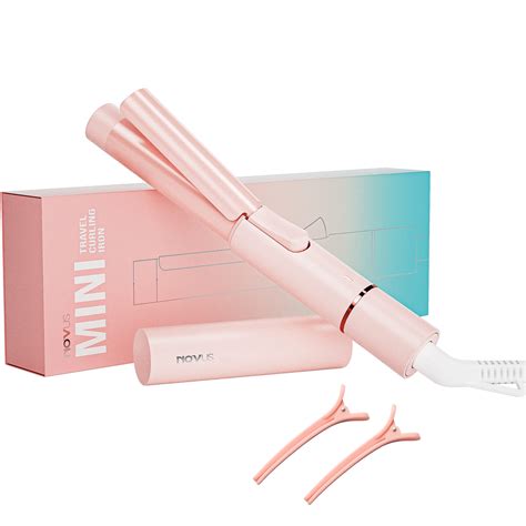 Novus Mini Curling Iron For Short Hair Dual Voltage Ceramic Wand For