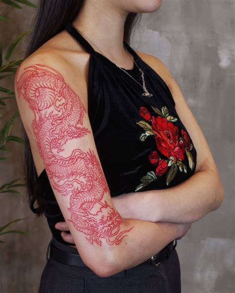 Himi Kodzunak Seoul Dragon Tattoo Arm Red Ink Tattoos Chinese