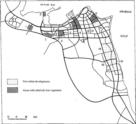 Map Of Kuwait City Showing The Main Streets And The Locations Mentioned