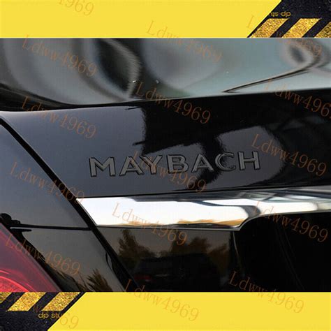 For S Class W S Maybach Glossy Black Rear Trunk Emblem Decal