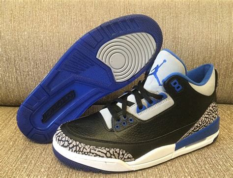 Air Jordan Iii 3 Retro Black Sport Blue New Images Air 23 Air