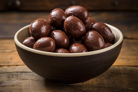 Premium Photo Brown Homemade Easter Chocolate Eggs In A Bowl