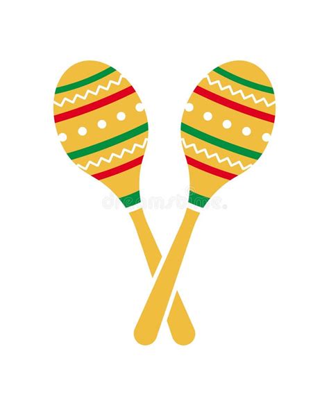 Maracas Cinco De Mayo Symbol Mexican Culture Vector Illustration