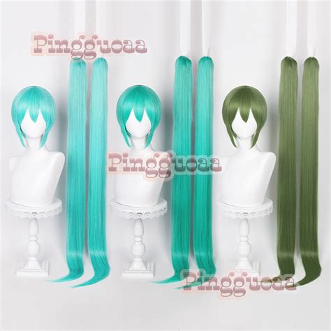 Vocaloid Hatsune Miku Cosplay Wig Sakura Miku 115cm Long Green Cyan