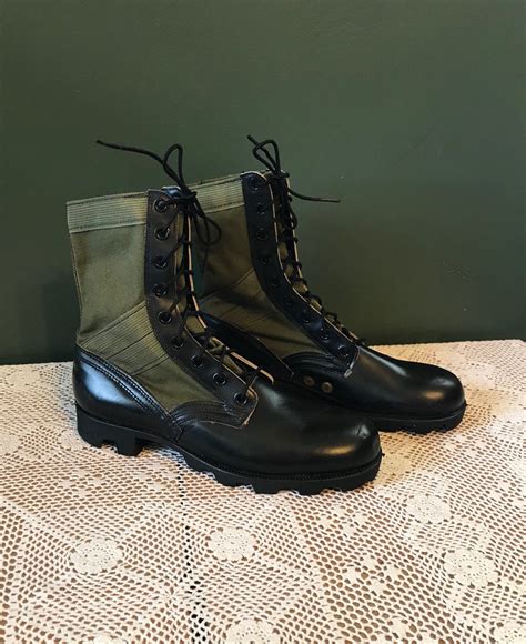 Army Green Combat Boots Size Mens 6n Narrow Etsy