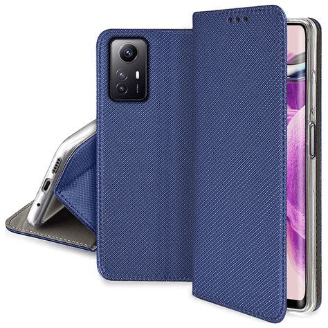 Etui Do Xiaomi Redmi Note S Granatowe Zamykane Szk O