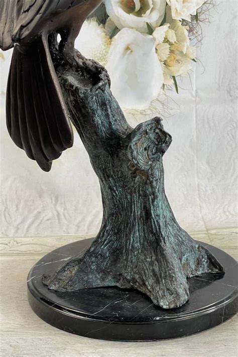 African Hornbill Coastal Bird 100 Solid Bronze Sculpture Figurine