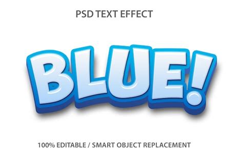 Premium PSD | Editable text effect blue