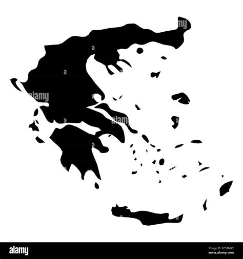 Greece Solid Black Outline Border Map Country Vector Image The Best