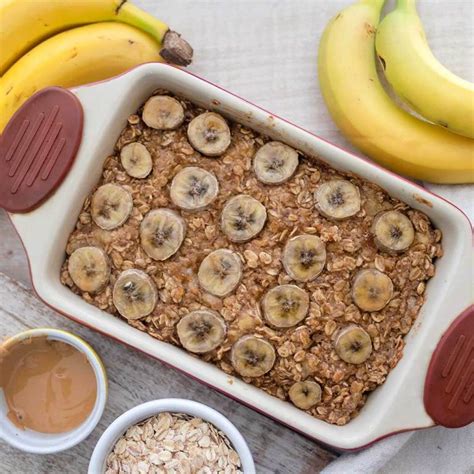 Vegan Peanut Butter Banana Baked Oatmeal 10 Ingredient Vegan