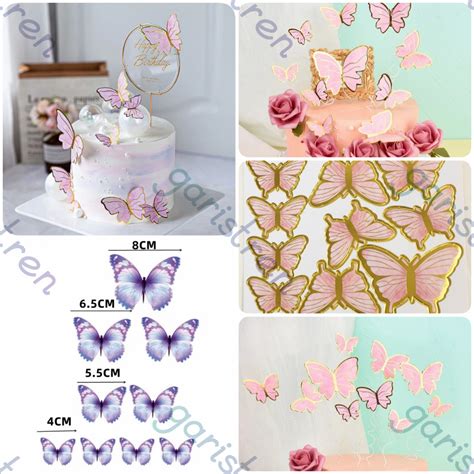 Jual Topper Kue Ulang Tahun Topper Butterfly Hiasan Dekorasi Buket