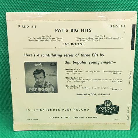 Pat Boone Pat S Big Hits Vinyl Store Online