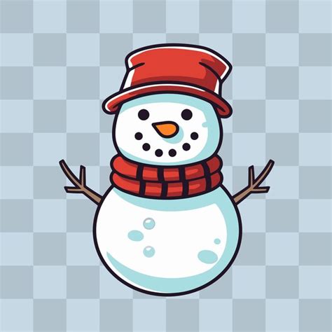 Premium Vector Cute Snowman Icon Vector