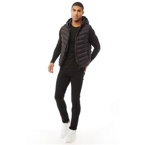 Buy Fluid Mens Hooded Puffer Gilet Black