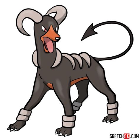 How To Draw Houndoom Pokemon Sketchok Easy Drawing Guides Artofit