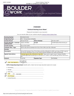 Fillable Online STANDARD Contract Routing Cover Sheet Fax Email Print