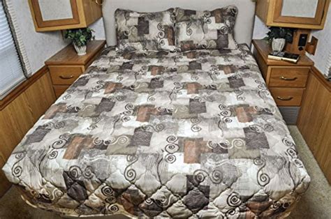 Short Queen Rv Bedspread 3 Pc Set Camper Rv Travel Trailer Bed