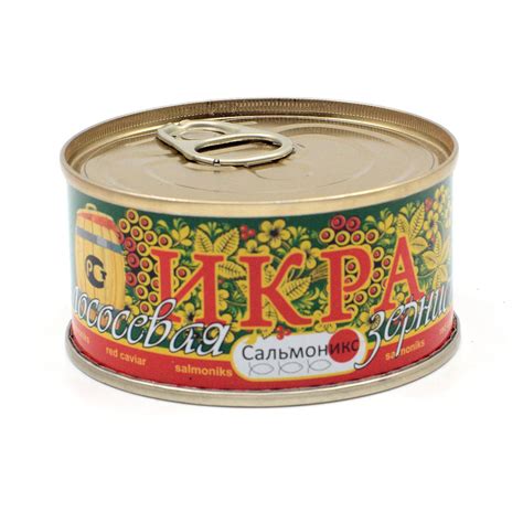 Икра лососевая, Нерка 140г, Сальмоникс, красная , зернистая в жестяной ...