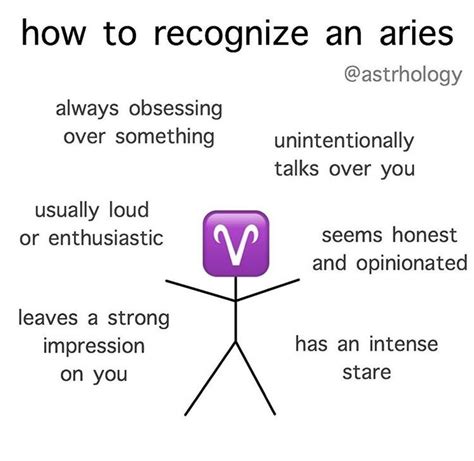 A Diagram With Words Describing How To Recognize An Aries