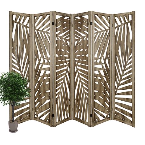 Hofitlead Panel Wood Folding Room Divider Ft Tall Wood Screen