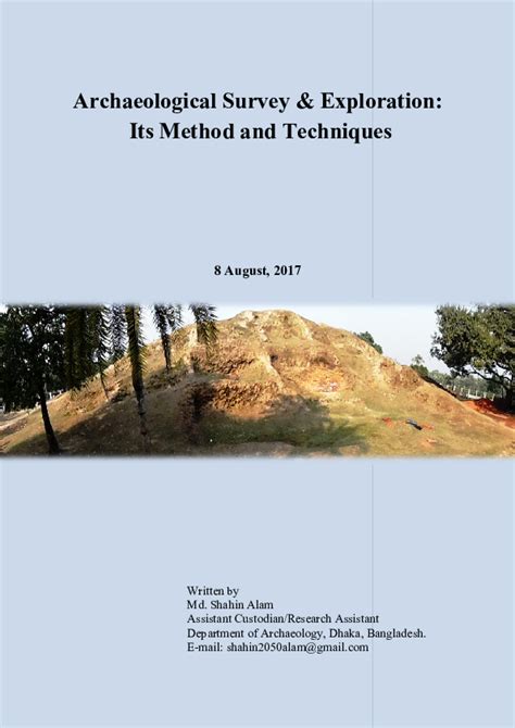 Pdf Archaeological Survey And Exploration Its Method And Techniques