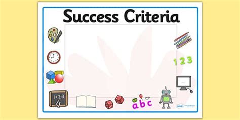 Editable Success Criteria Display Signs