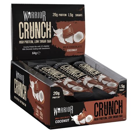 Warrior Crunch Protein Bar Milk Chocolate Coconut Warrior Supps Uk