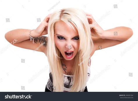 Crying Blonde Woman On Isolated Background Stock Photo 266581094 Shutterstock