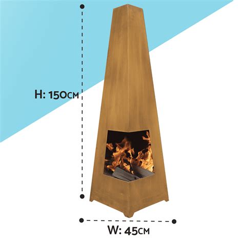 Dellonda Dg Chiminea Pyramid Fireplace Firepit Heater