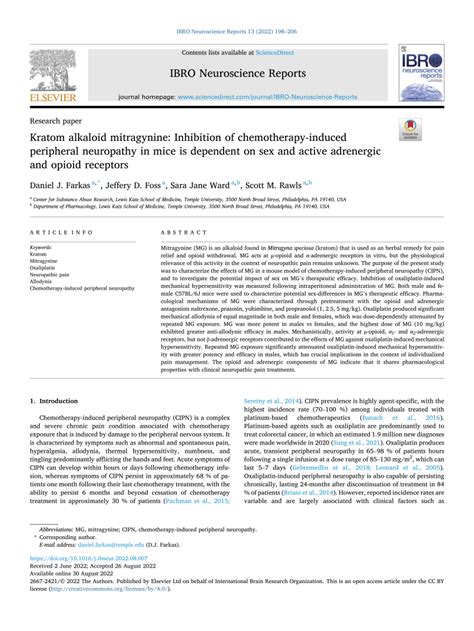 Pdf Kratom Alkaloid Mitragynine Inhibition Of Chemotherapy Induced